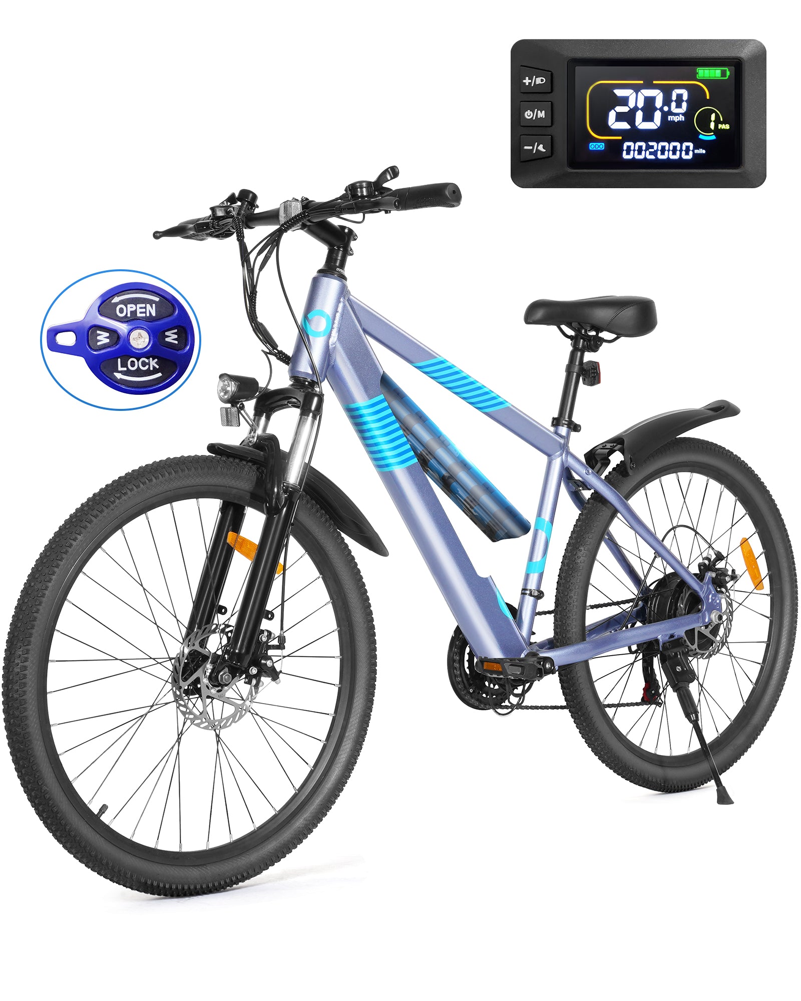 Multijoy EB263 Electric Bike 500W for Adults with Upgraded 48V Built-in Invisible Removable Battery